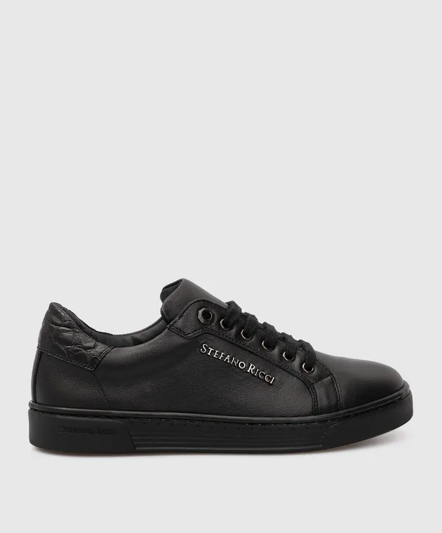 Stefano Ricci Children's leather sneakers with logo