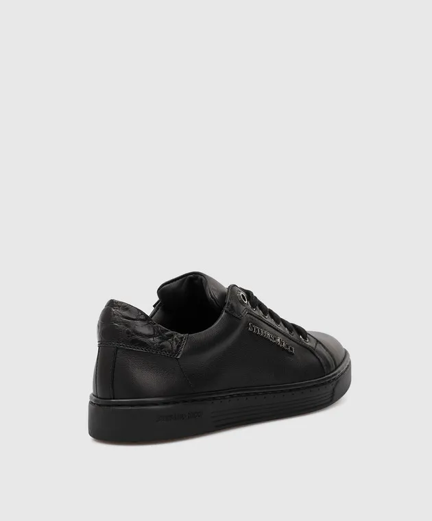 Stefano Ricci Children's leather sneakers with logo