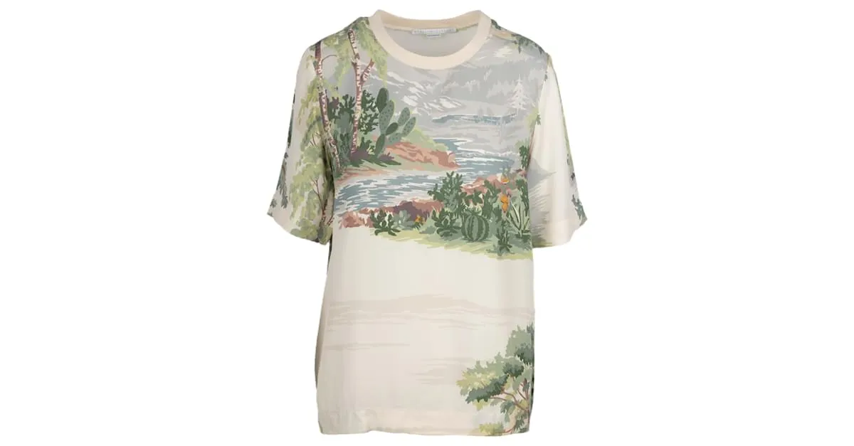 Stella Mc Cartney Camiseta con paisaje de Stella McCartney Blanco 