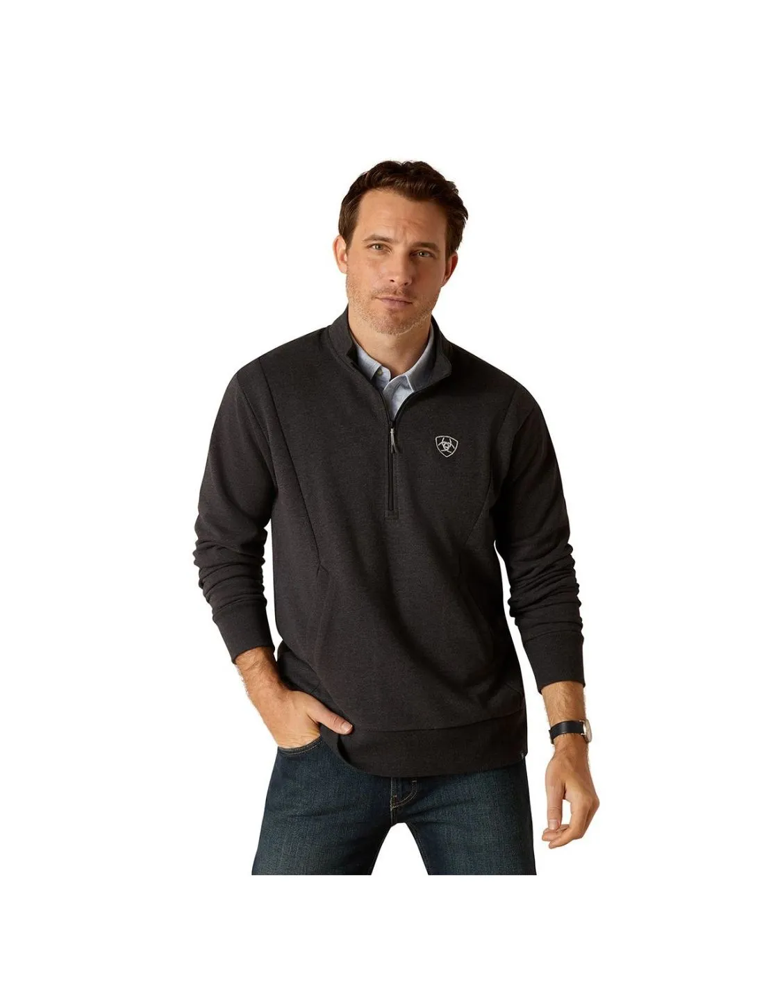 SUDADERA ARIAT FRIDAY COTTON 1/2 ZIP HOMBRE