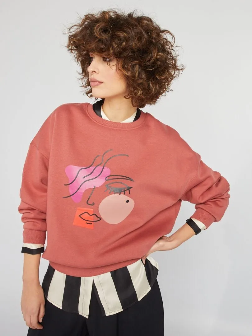 SUDADERA DE CHáNDAL CON ESTAMPADO  ROJO
