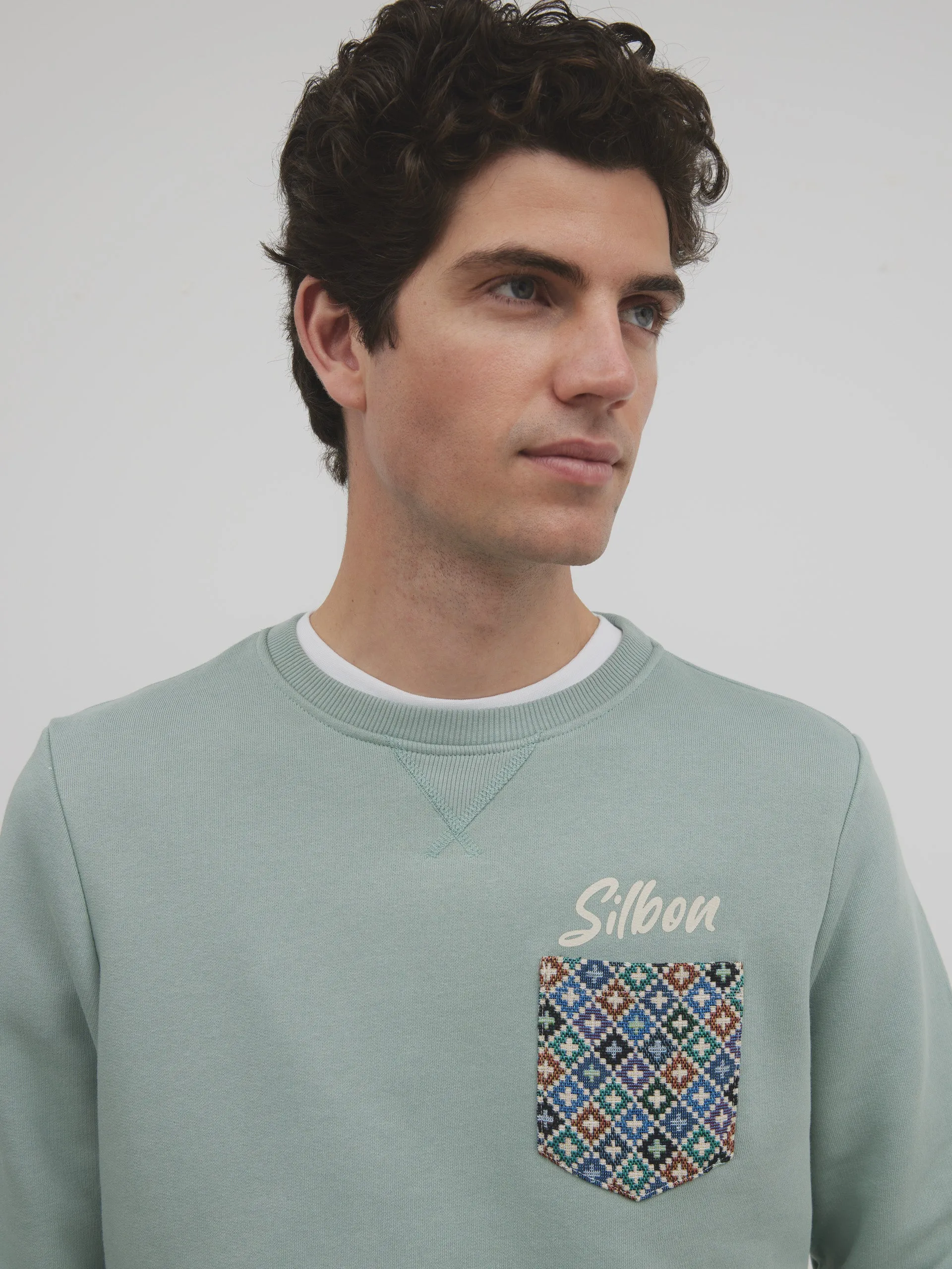 Sudadera ethnic pocket verde