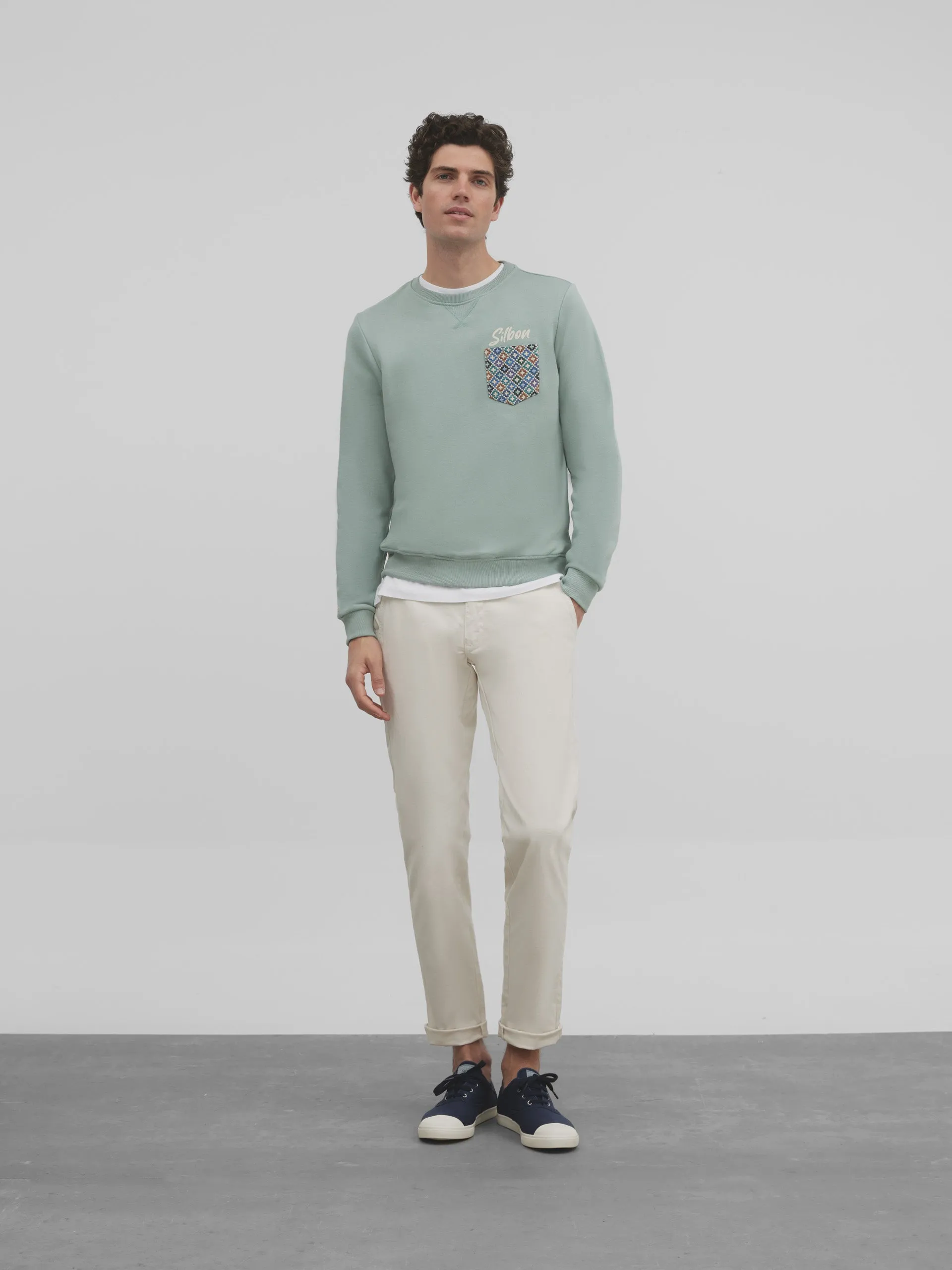 Sudadera ethnic pocket verde