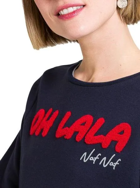 sudadera naf naf oh la la marino mujer