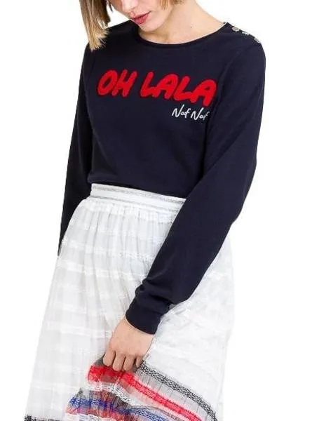 sudadera naf naf oh la la marino mujer