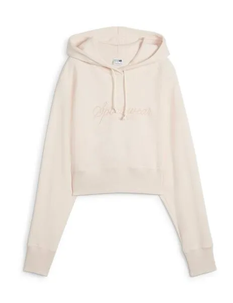 sudadera puma classics+ relaxed rosa de mujer.
