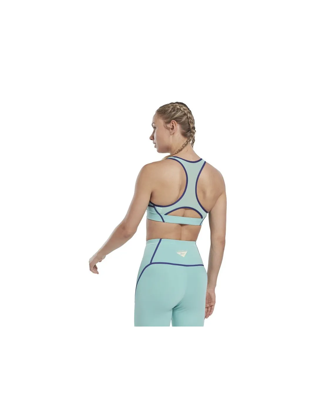 Sujetador Deportivo de Fitness Reebok Les Mills Colorblock Azul Mujer