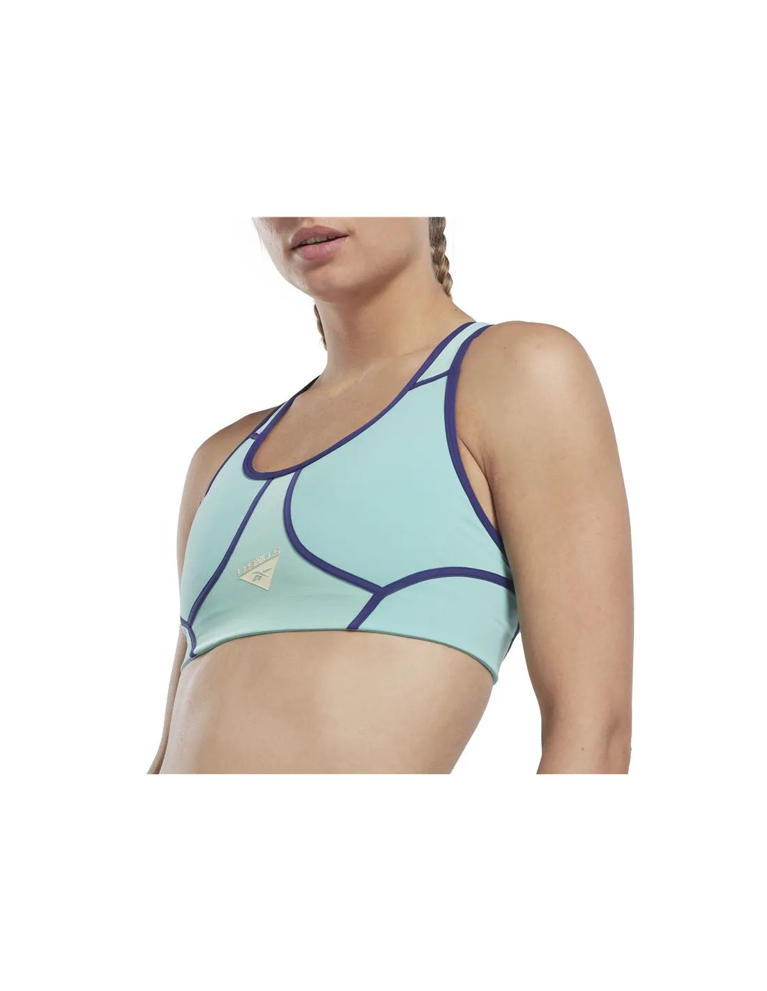 Sujetador Deportivo de Fitness Reebok Les Mills Colorblock Azul Mujer