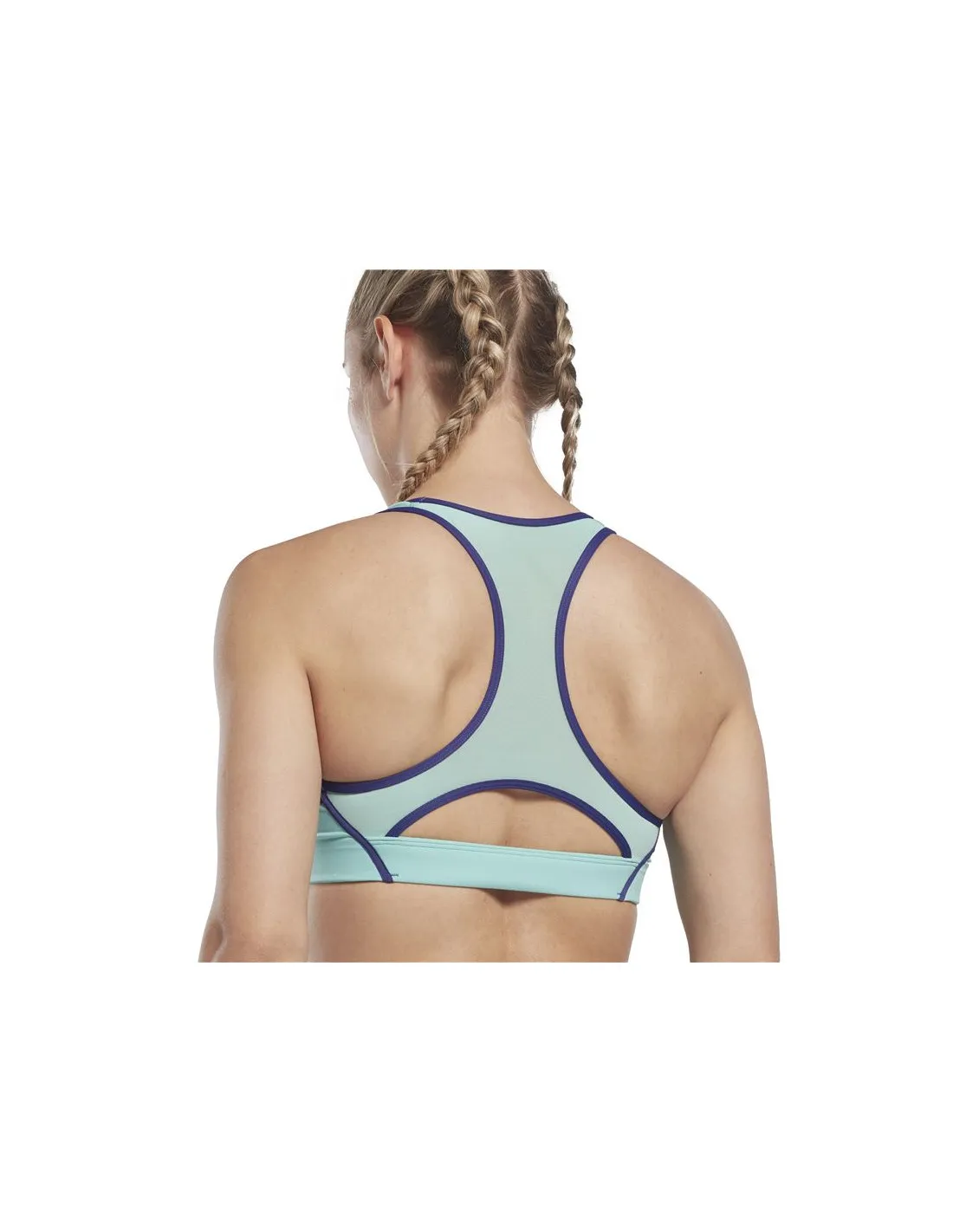 Sujetador Deportivo de Fitness Reebok Les Mills Colorblock Azul Mujer