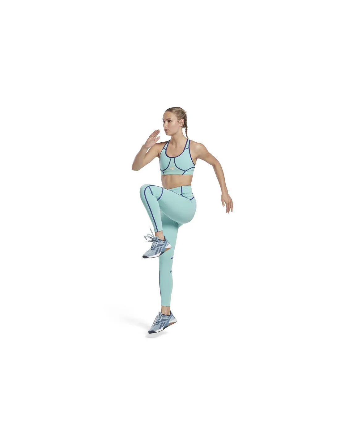 Sujetador Deportivo de Fitness Reebok Les Mills Colorblock Azul Mujer