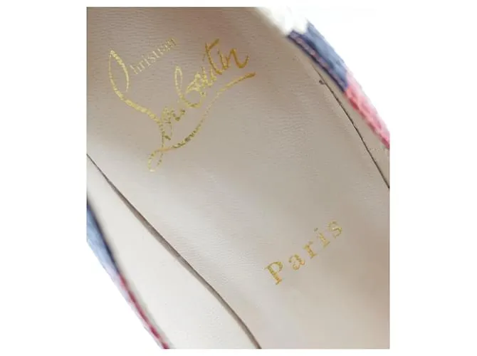 Tacones de serpiente a rayas Christian Louboutin So Kate Naranja 