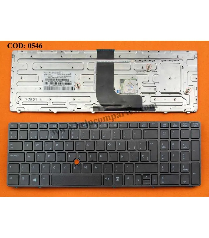 TECLADO HP 8560W 8560W 8540W 8570W SERIES  POINT STICK 703151071 WIN8 GRAY SP ORIG.