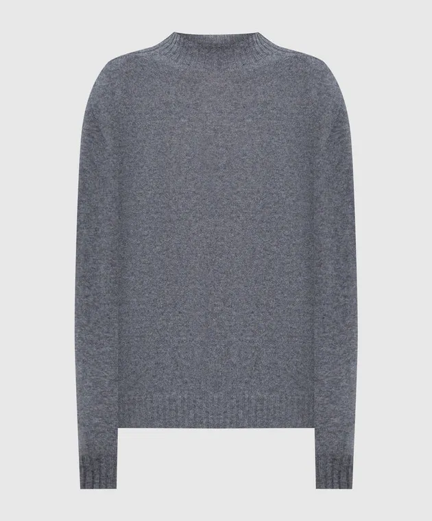 Twinset Gray cashmere sweater with Oval T logo