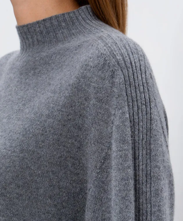 Twinset Gray cashmere sweater with Oval T logo