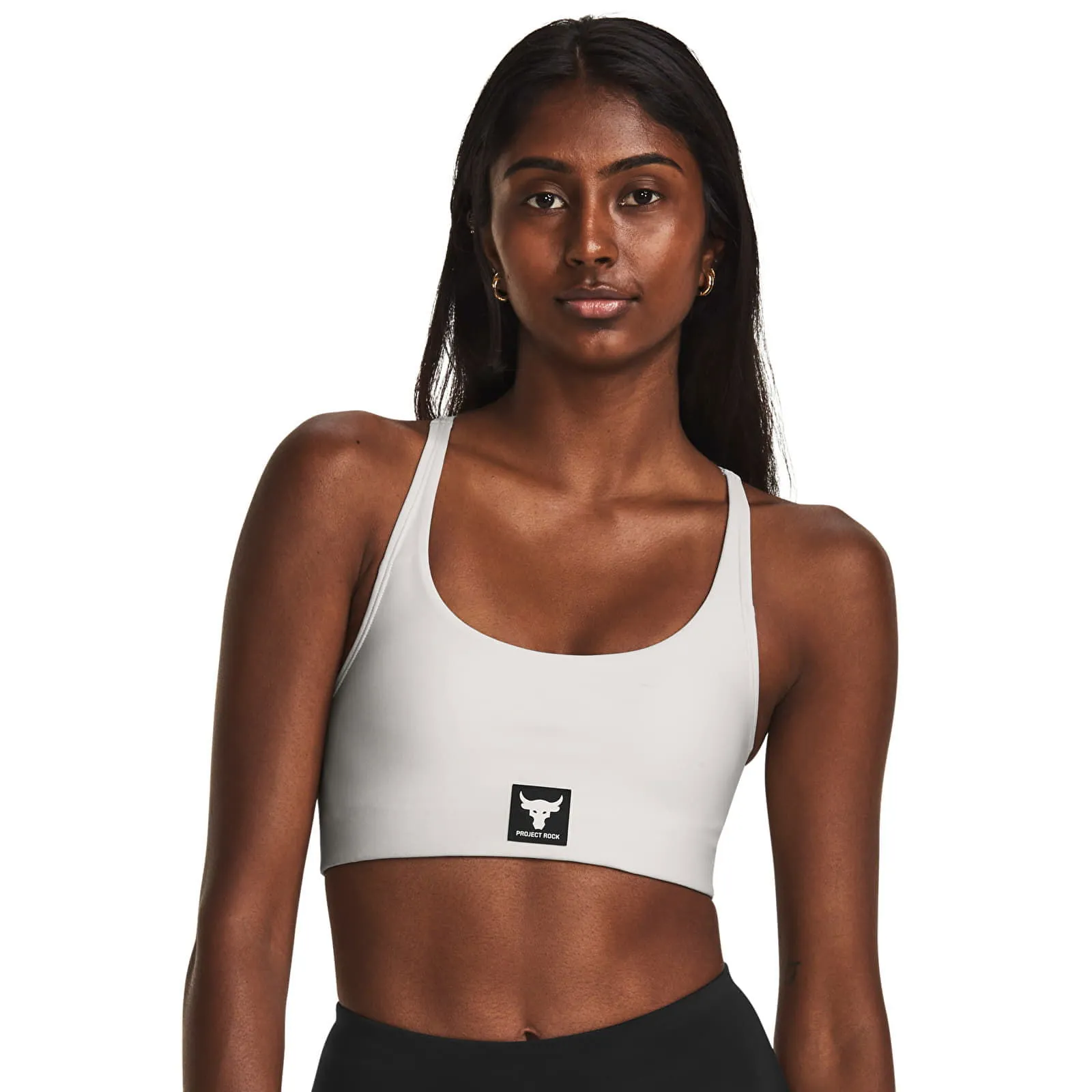 Under Armour Project Rock All Train Bra White Clay