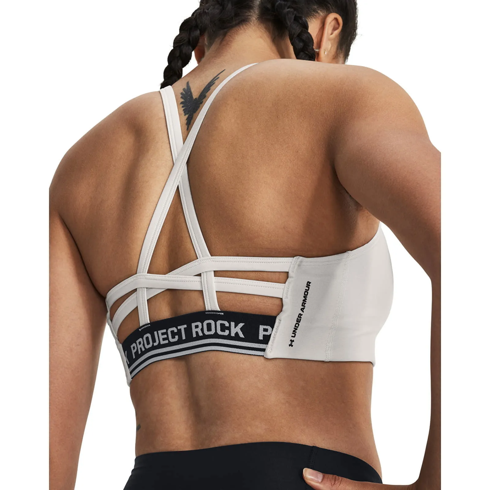 Under Armour Project Rock All Train Bra White Clay