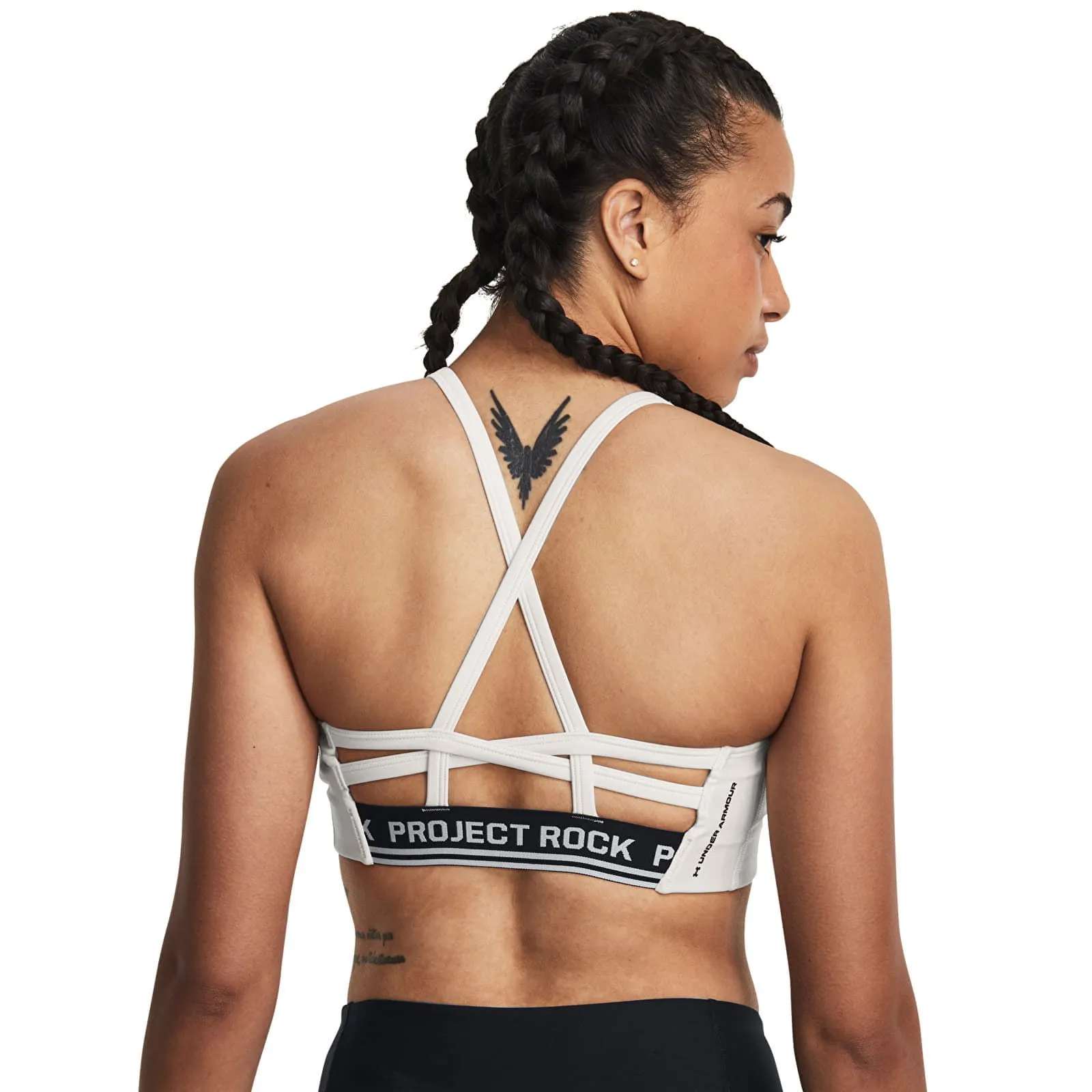 Under Armour Project Rock All Train Bra White Clay