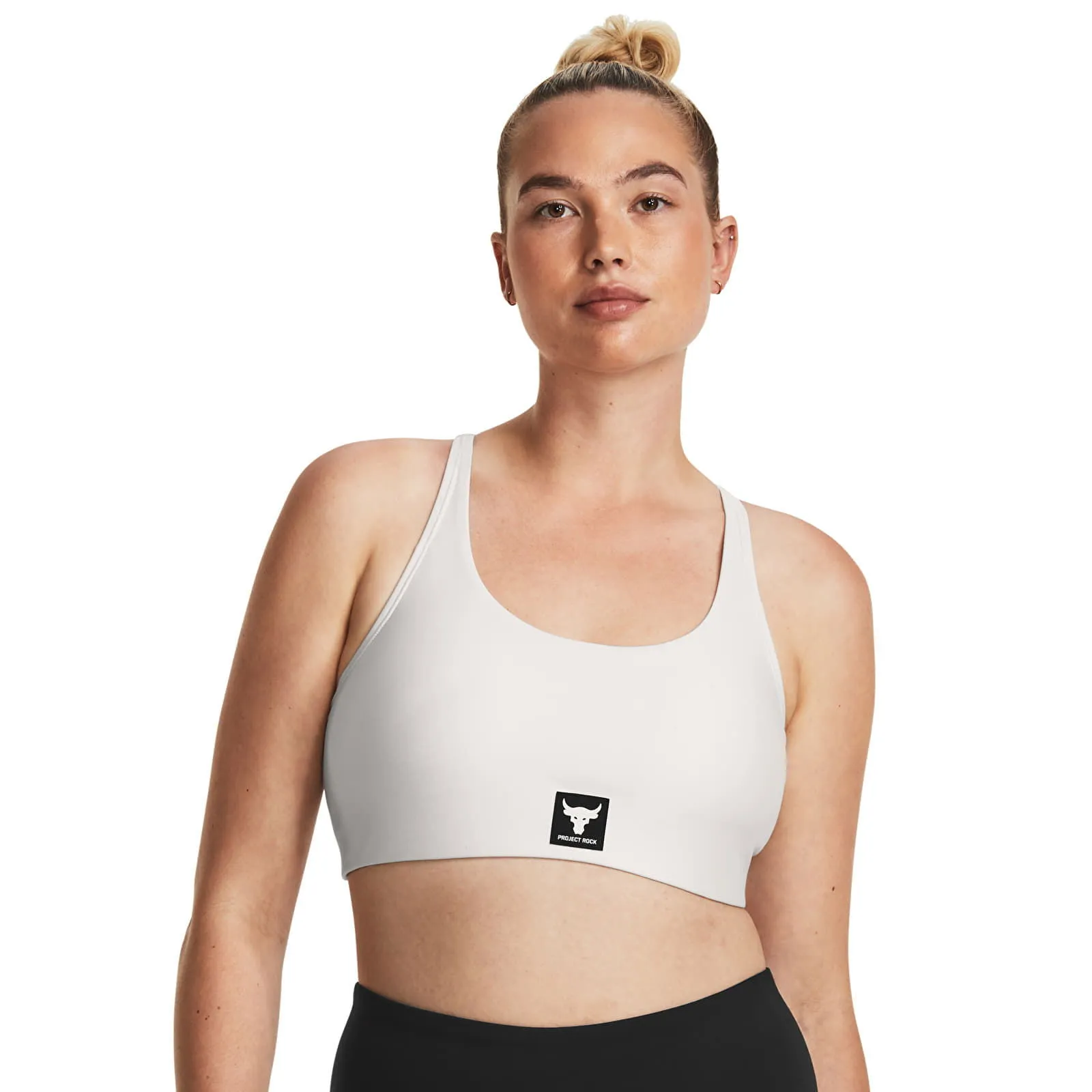 Under Armour Project Rock All Train Bra White Clay