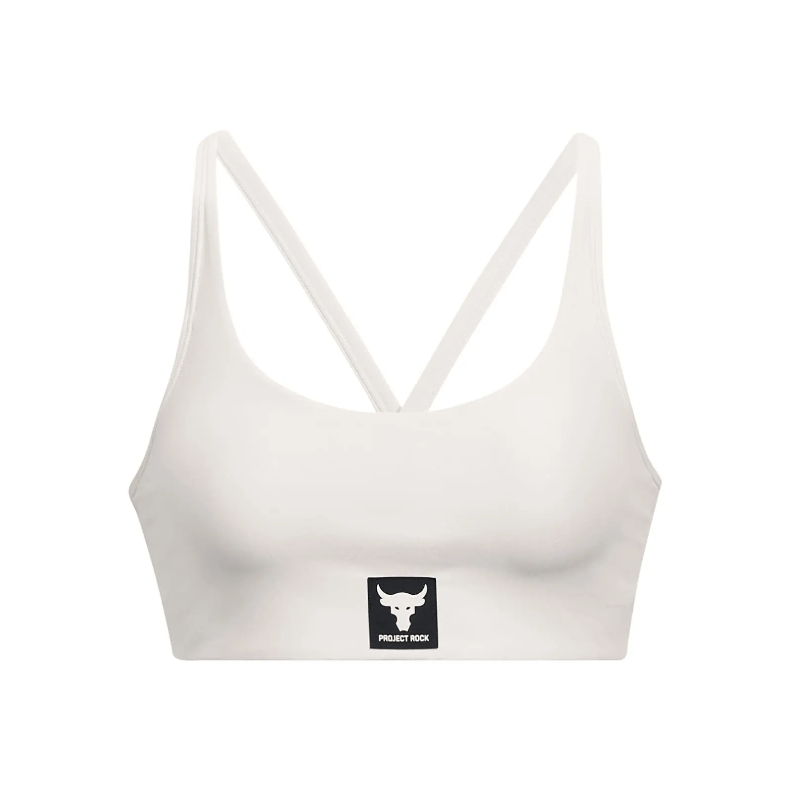 Under Armour Project Rock All Train Bra White Clay