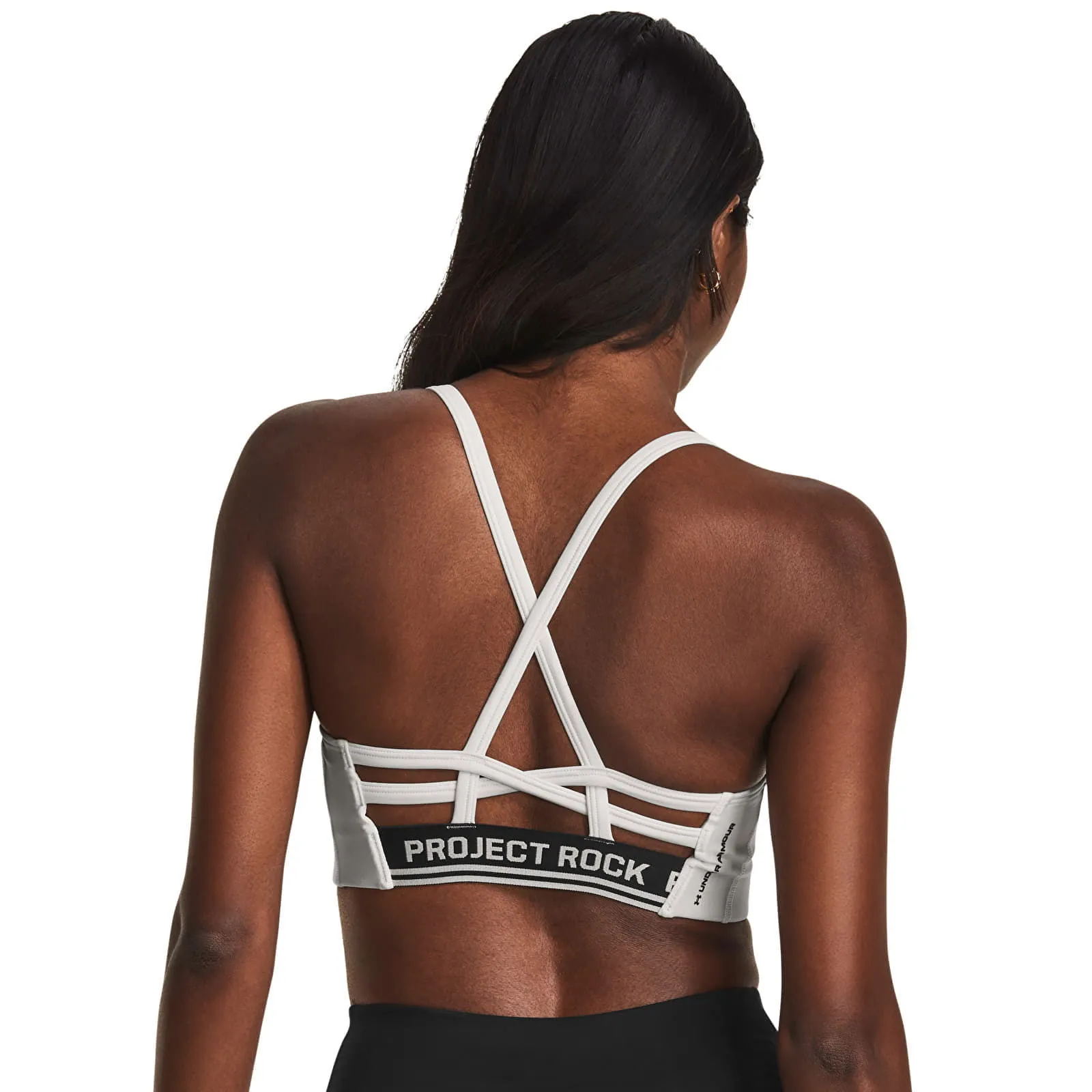 Under Armour Project Rock All Train Bra White Clay