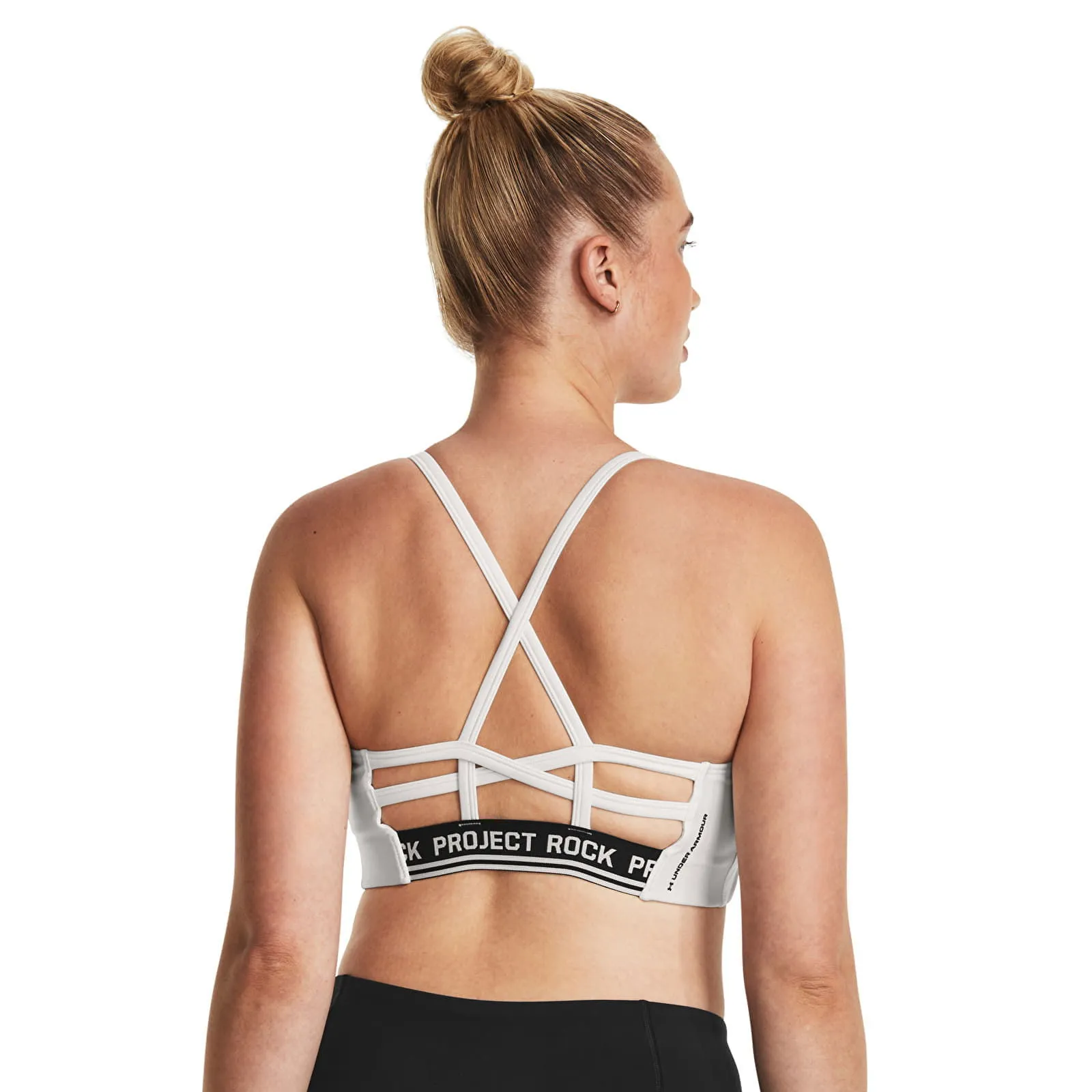 Under Armour Project Rock All Train Bra White Clay