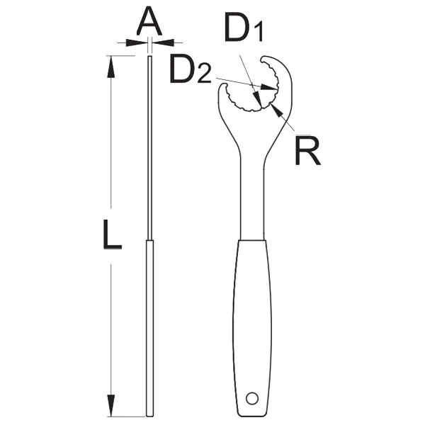UNIOR  1609 / 2HOBBY  LLAVE FIJA DE PEDAL, 310 MM