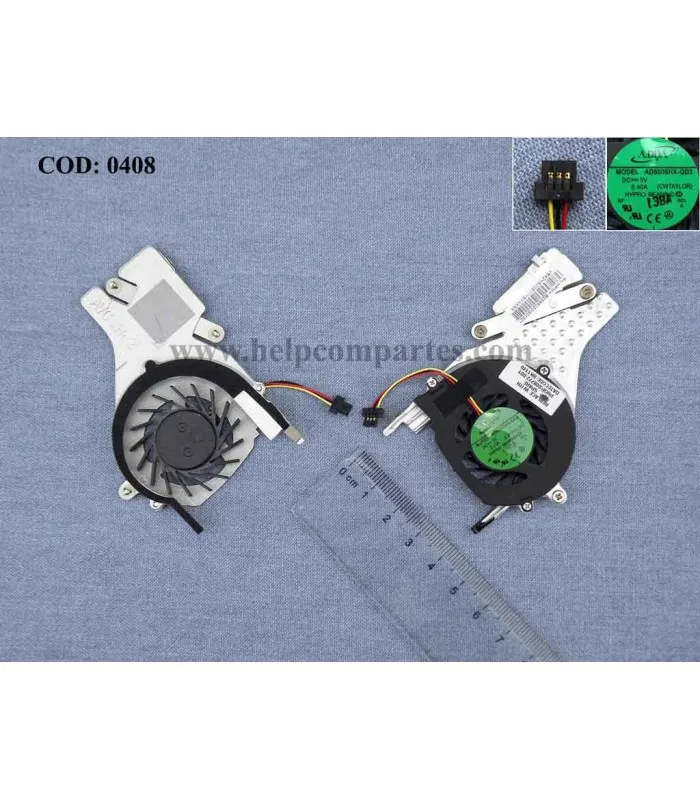 VENTI. HP MINI 113153CA 1103000 1103100 COMPAQ CQ10 SERIES FAN&HEATSINK 608772001 3PIN ORIG.
