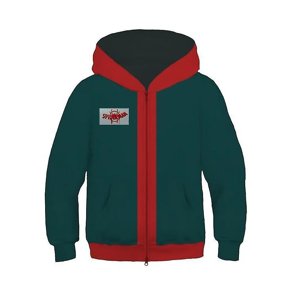 VERSO INFANTIL MILES MORALES COSPLAY CHAQUETA SPIDERMAN ABRIGO CAPUCHA TOPS 413 AñOS