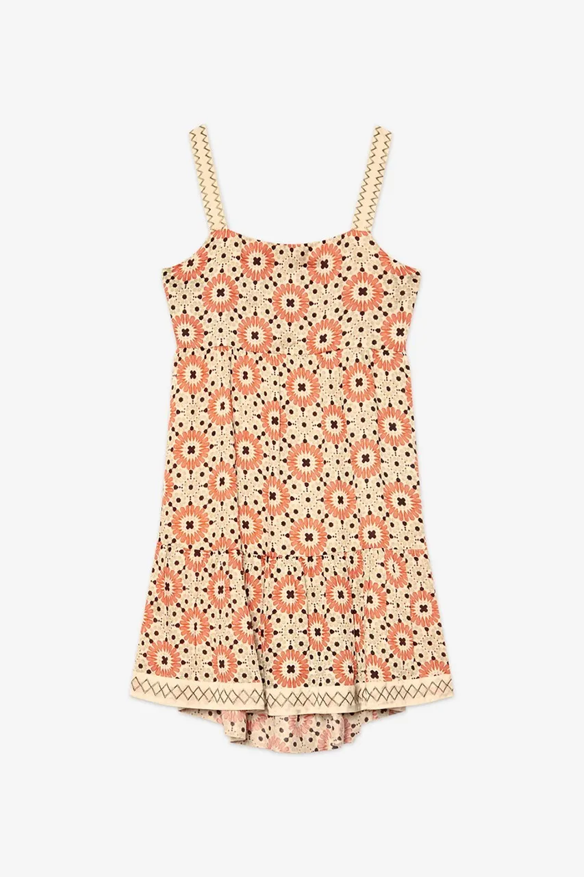 Vestido corto estampado bordado Nerva