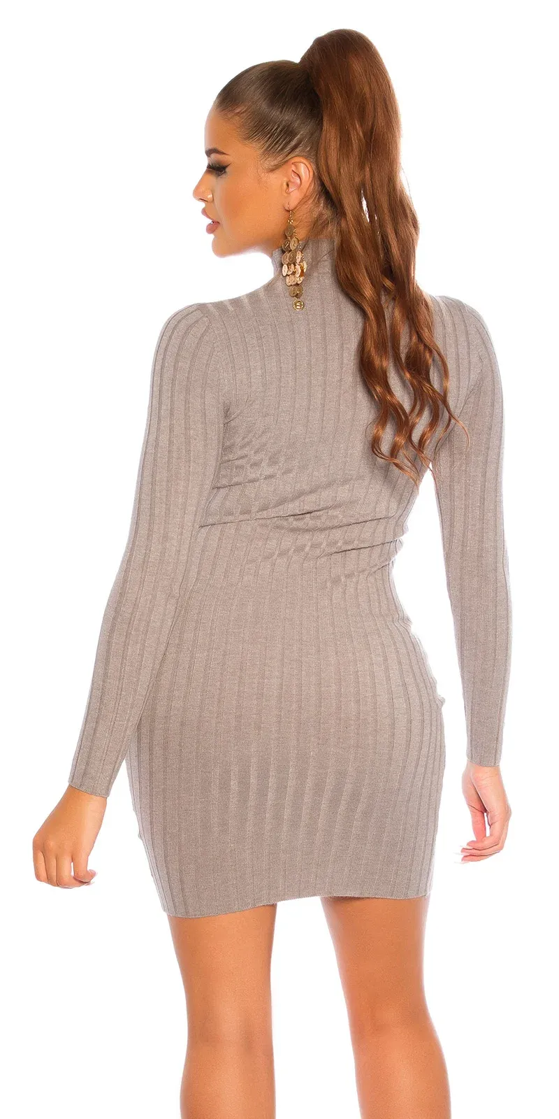 Vestido de punto gris ajustado