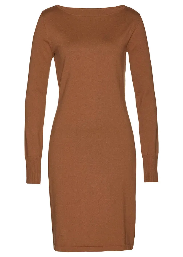 Vestido de punto Marrón castaño