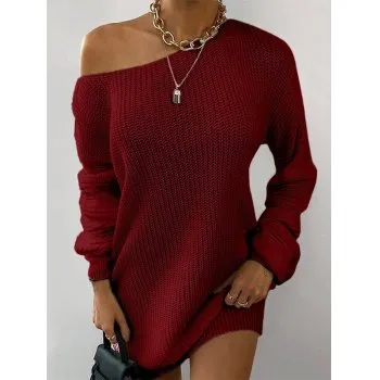 Vestido estilo suéter informal con mangas acampanadas y varias prendas
