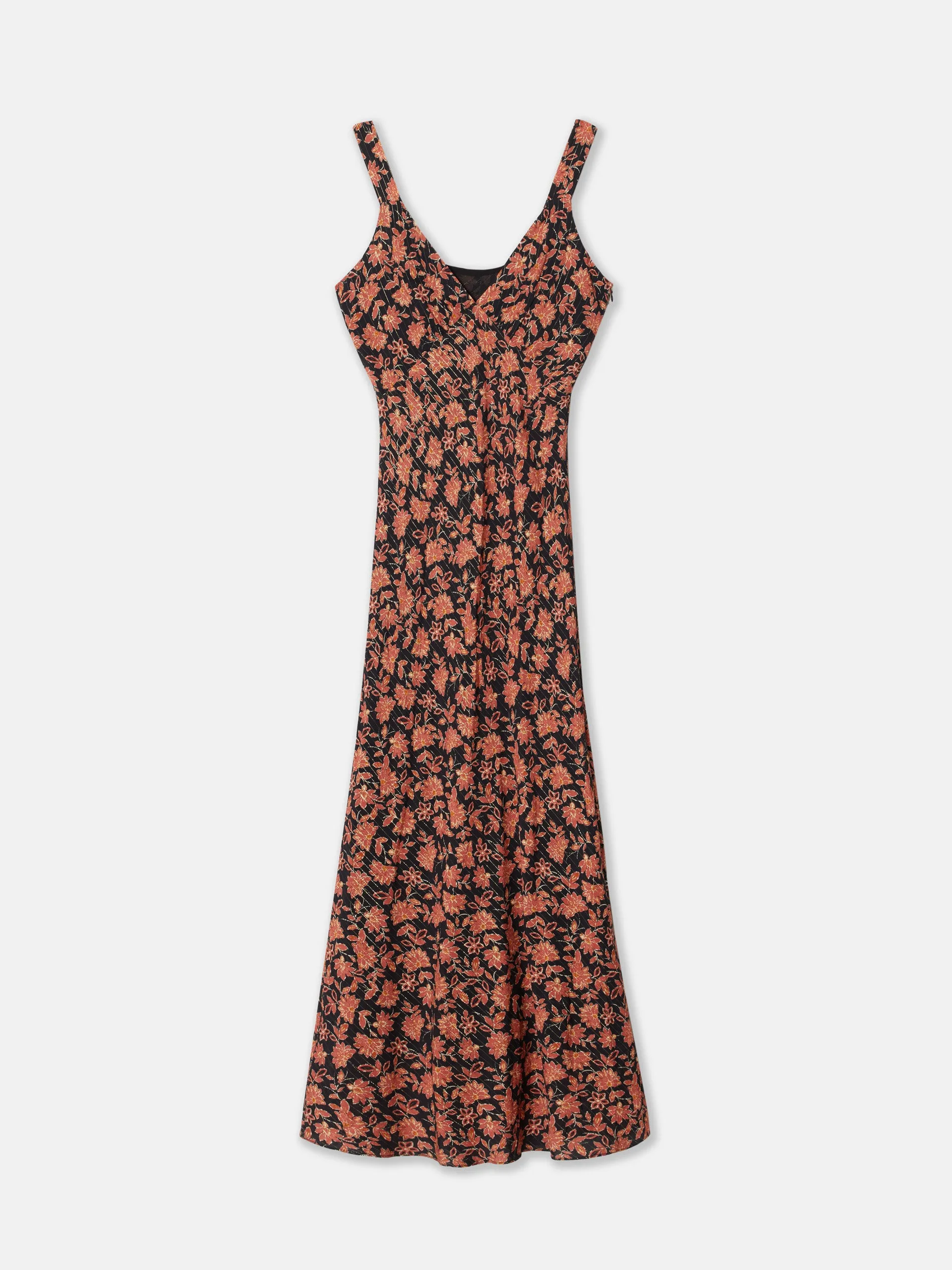 Vestido midi estampado flores negro