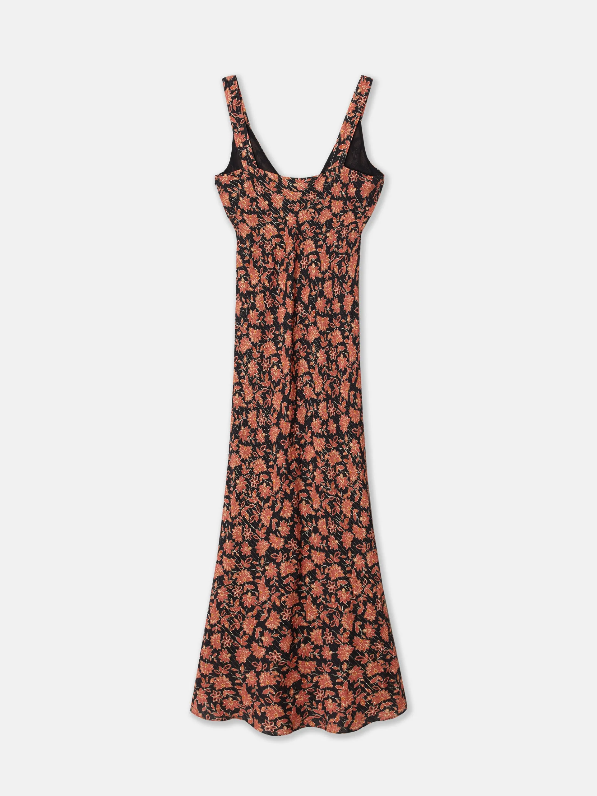 Vestido midi estampado flores negro