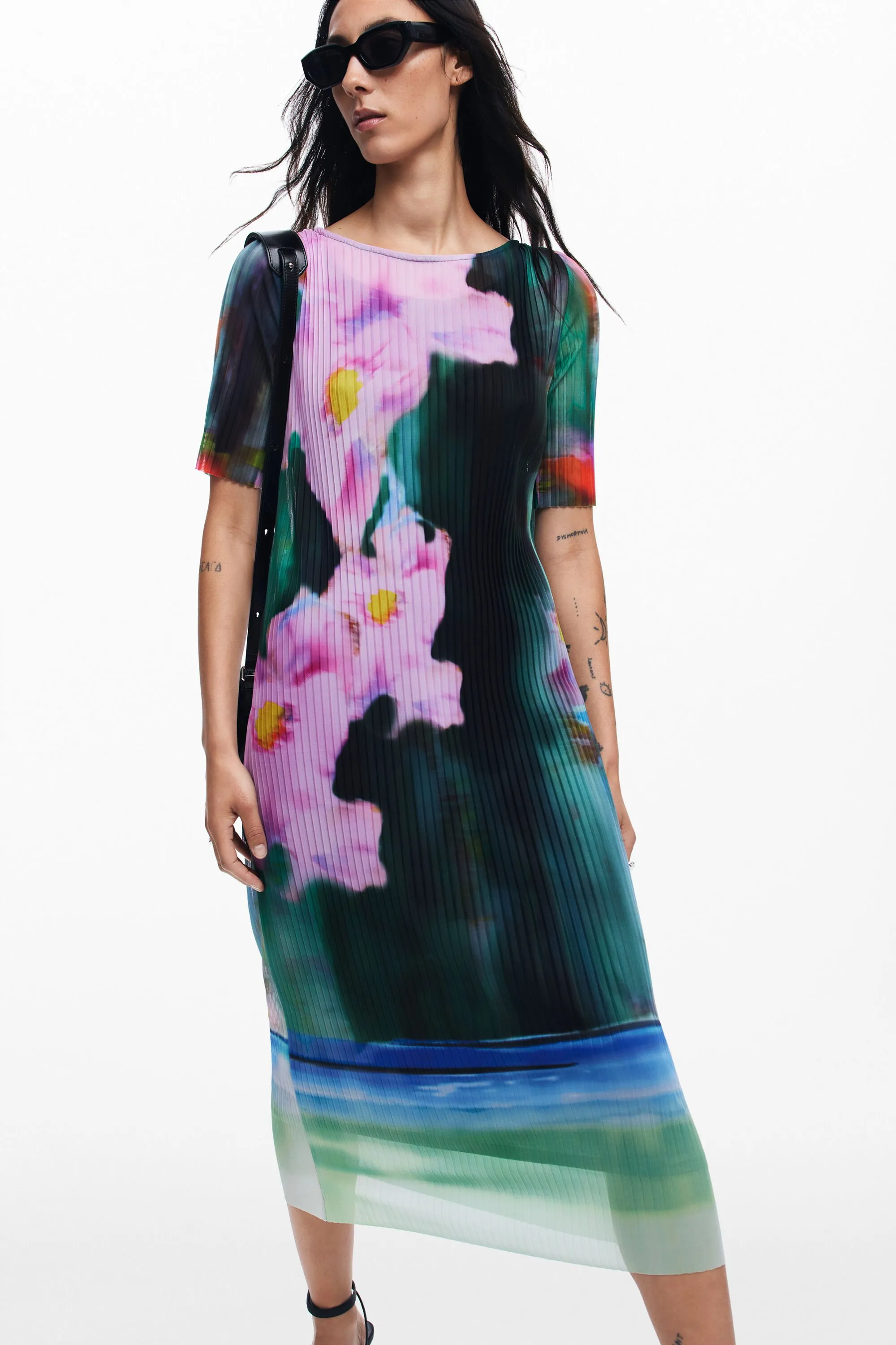 Vestido midi flores