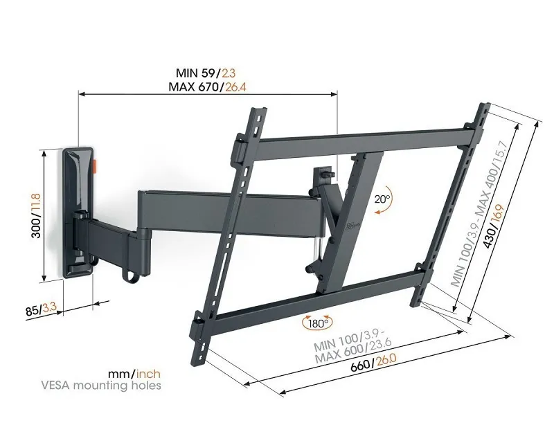 Vogel's TVM3643 Soporte de Pared para TV con Brazo hasta 77