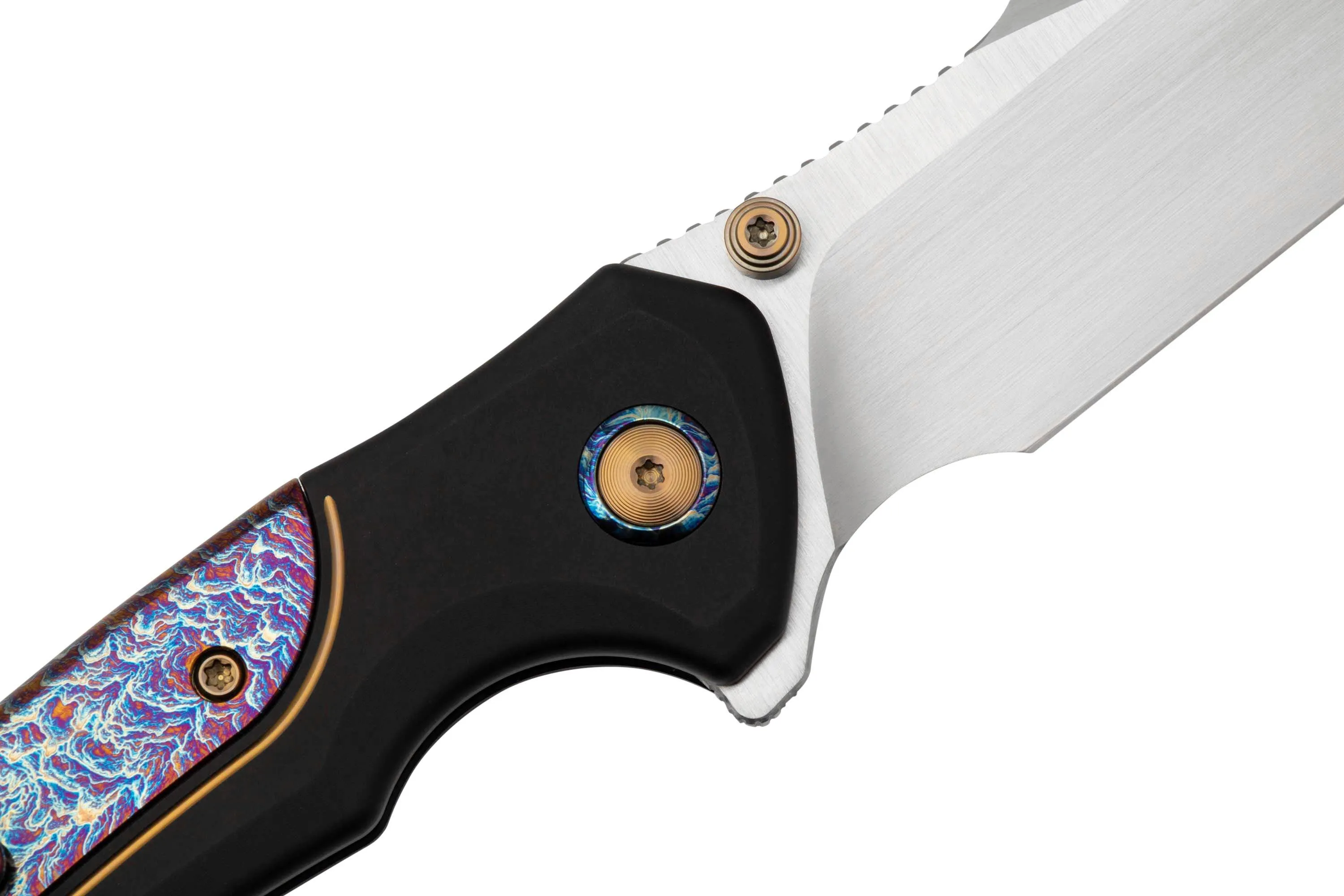 WE KNIFE ZIFFIUS, WE22024D2 LIMITED EDITION, INTEGRAL FLAMED TITANIUM SPACER, CPM 20CV NAVAJA
