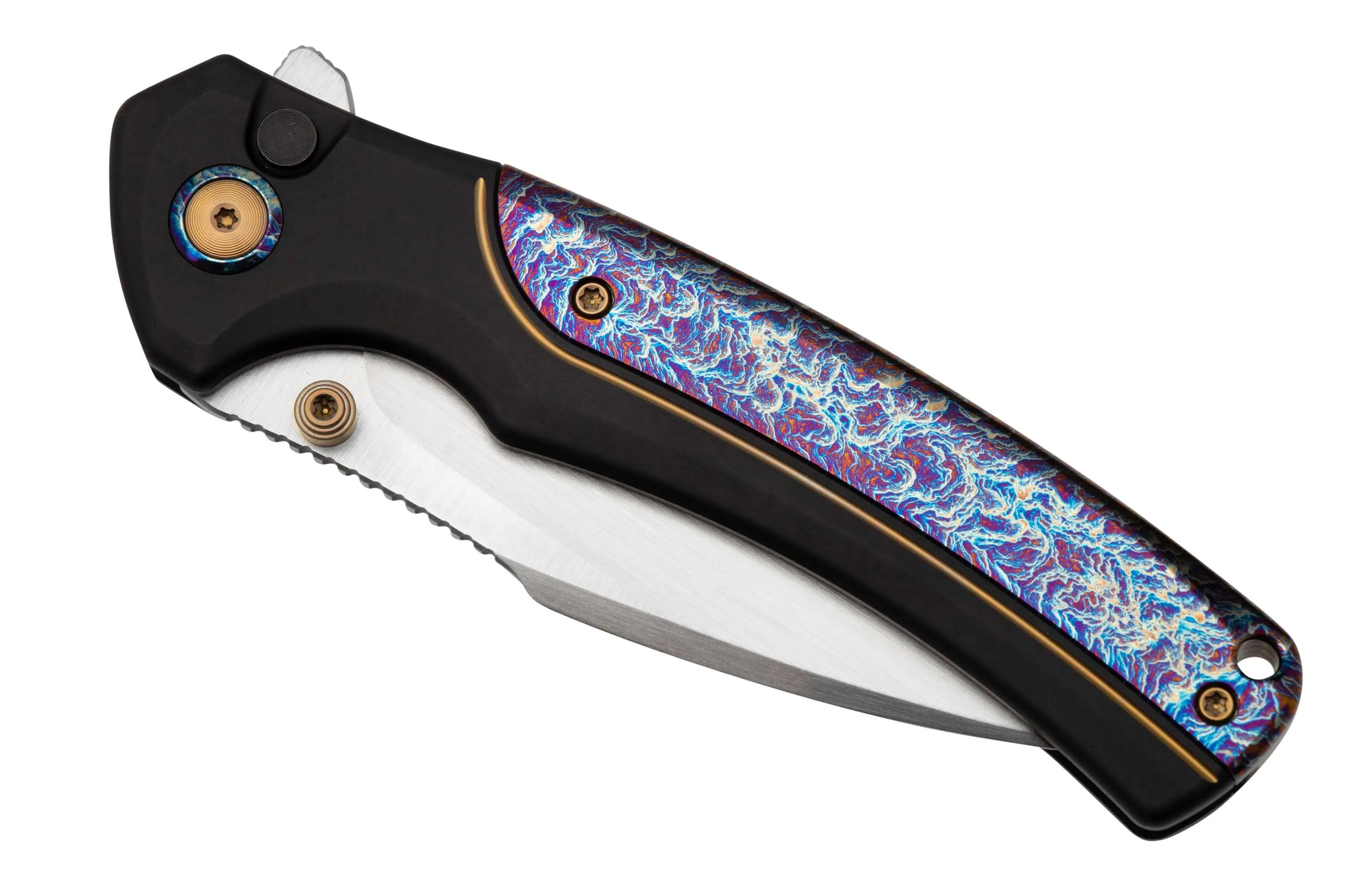 WE KNIFE ZIFFIUS, WE22024D2 LIMITED EDITION, INTEGRAL FLAMED TITANIUM SPACER, CPM 20CV NAVAJA