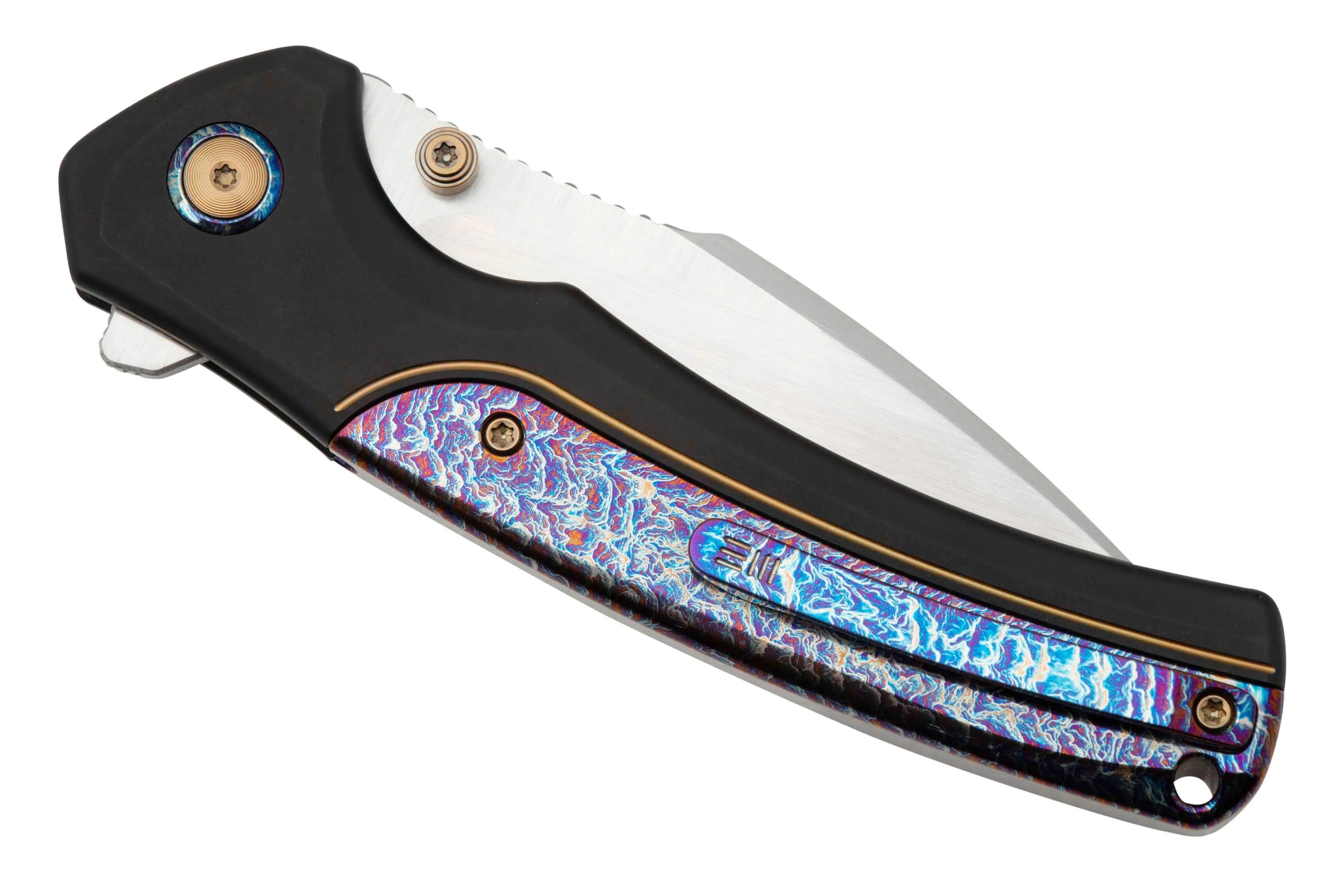WE KNIFE ZIFFIUS, WE22024D2 LIMITED EDITION, INTEGRAL FLAMED TITANIUM SPACER, CPM 20CV NAVAJA