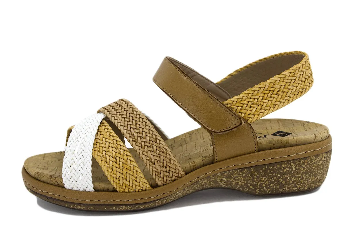 WHITECURRYTAN INTERLACED REMOVABLE INSOLE SANDAL