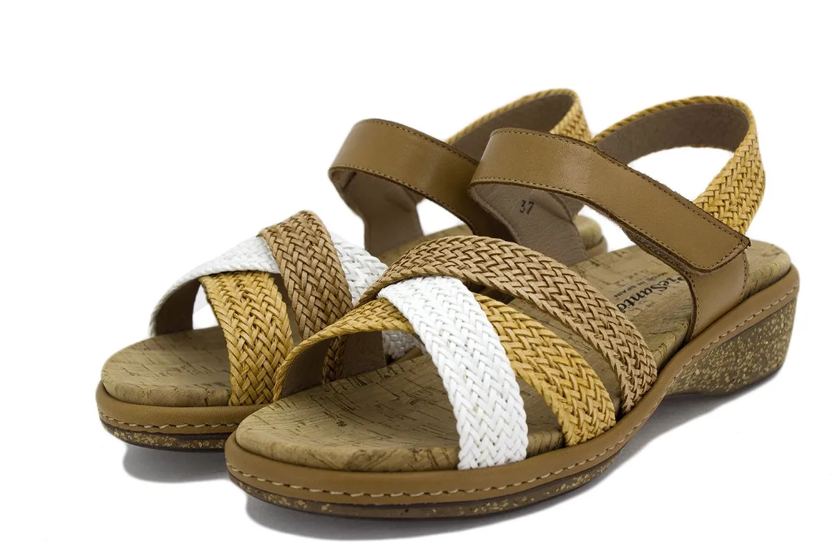 WHITECURRYTAN INTERLACED REMOVABLE INSOLE SANDAL