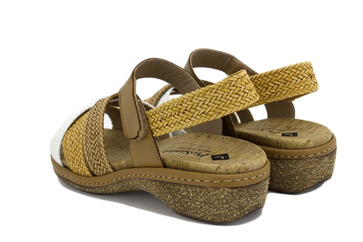 WHITECURRYTAN INTERLACED REMOVABLE INSOLE SANDAL