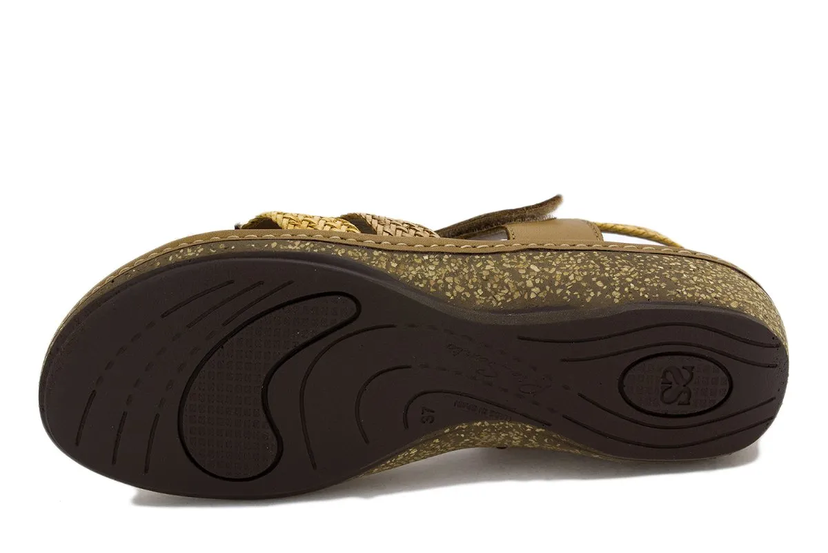 WHITECURRYTAN INTERLACED REMOVABLE INSOLE SANDAL