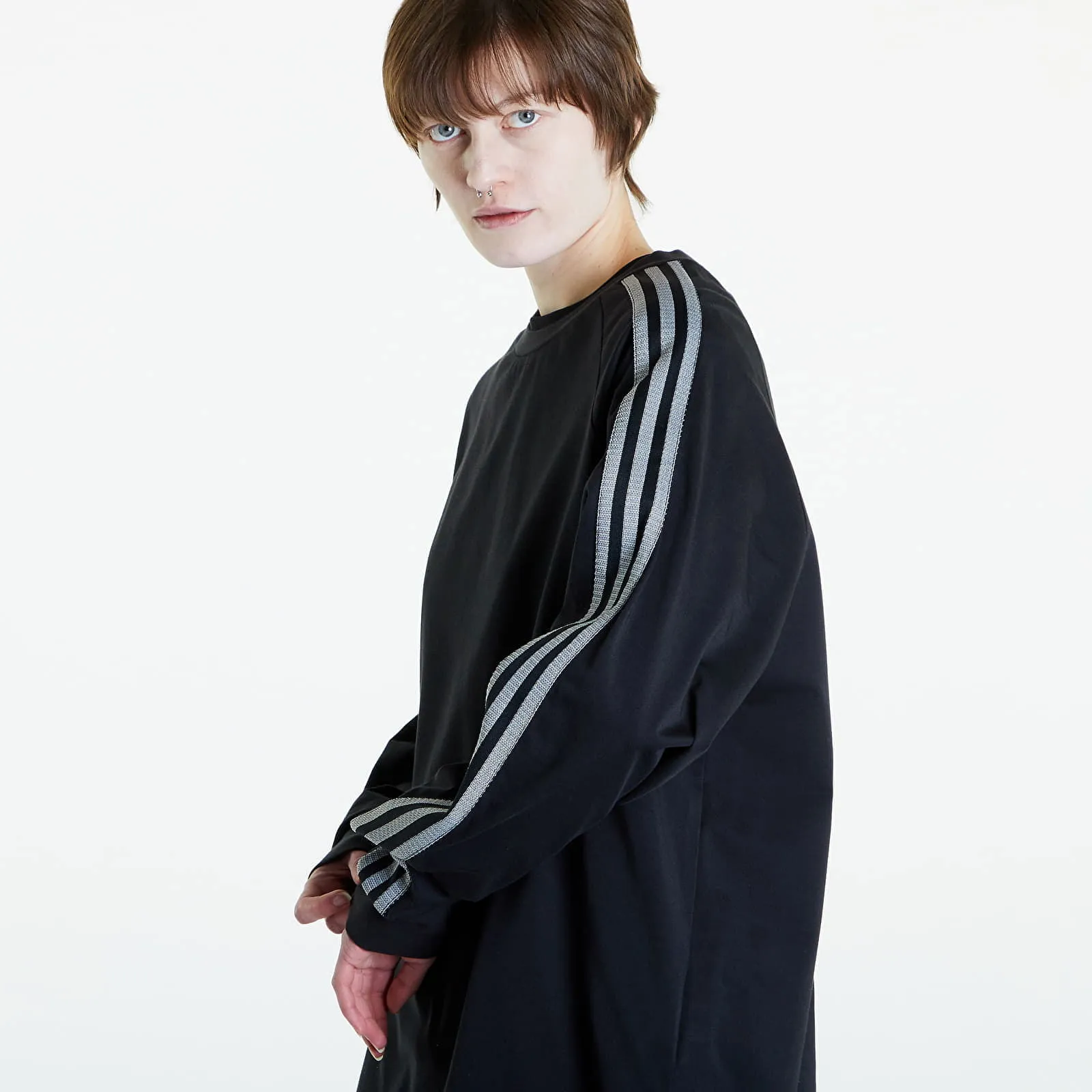 Y3 3STRIPES LONGSLEEVE TEE UNISEX BLACK/ OWHITE
