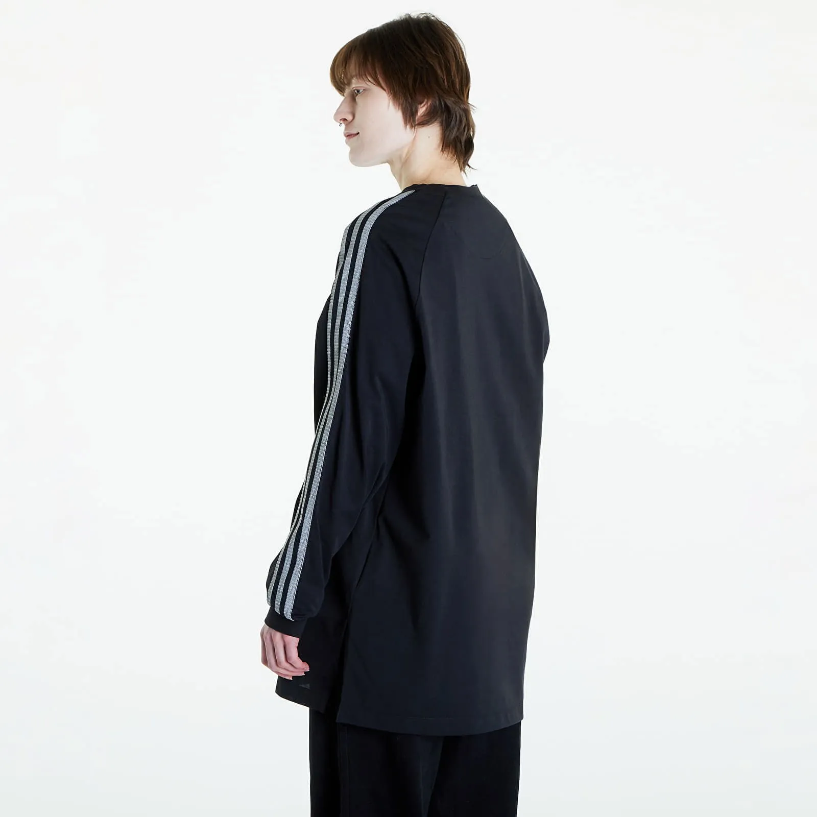 Y3 3STRIPES LONGSLEEVE TEE UNISEX BLACK/ OWHITE