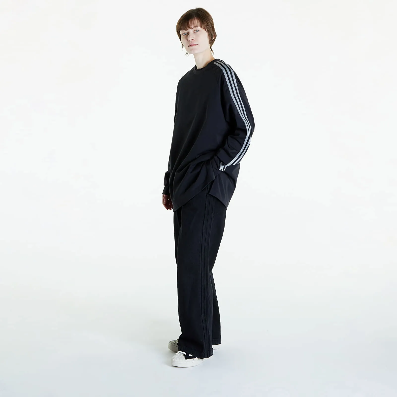 Y3 3STRIPES LONGSLEEVE TEE UNISEX BLACK/ OWHITE