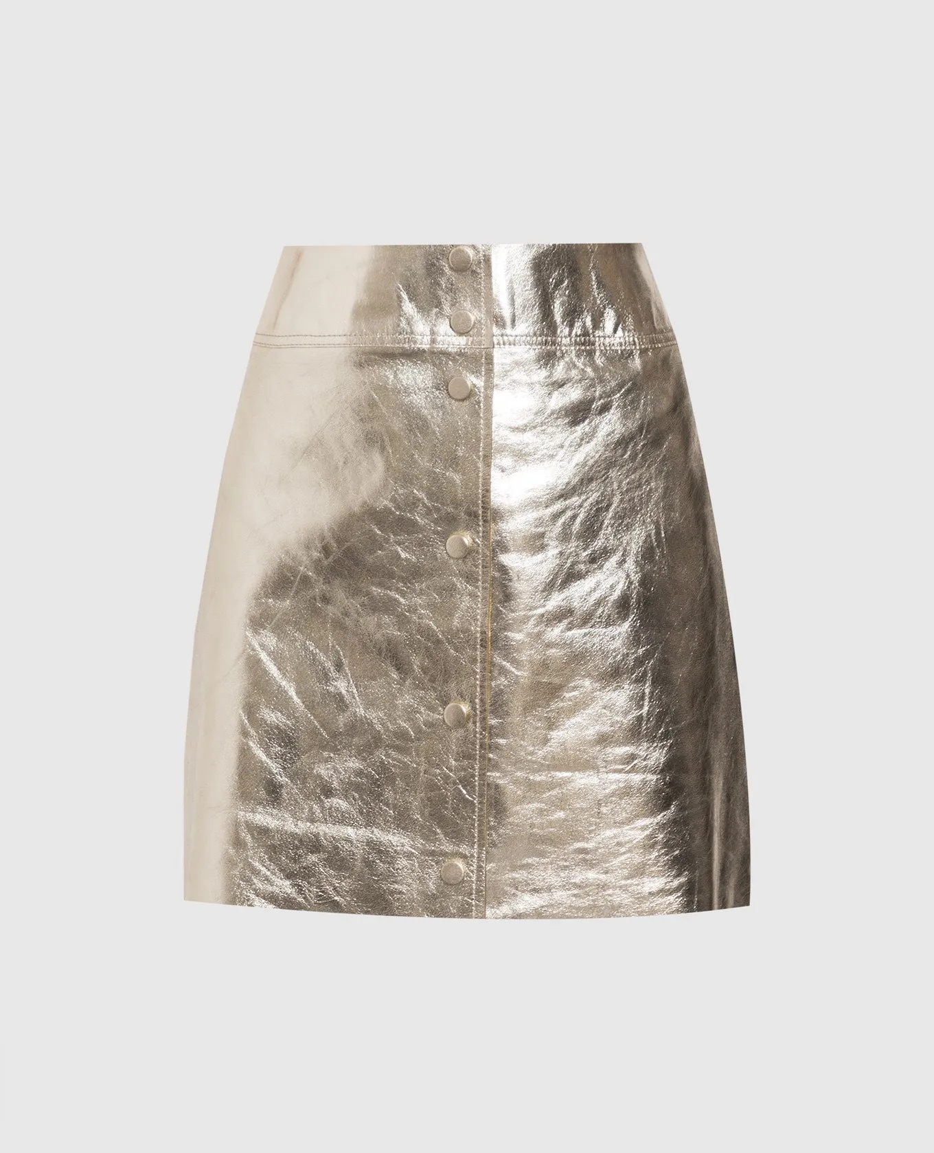 Yves Salomon Golden leather skirt