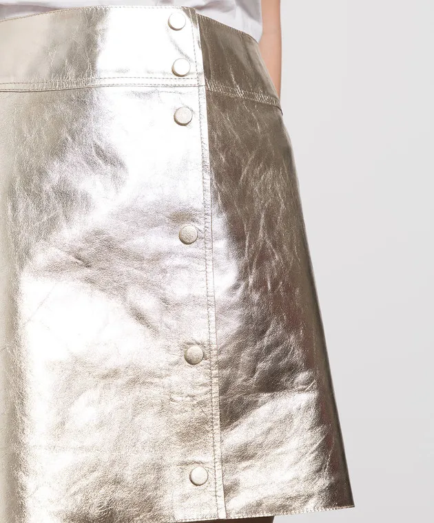 Yves Salomon Golden leather skirt