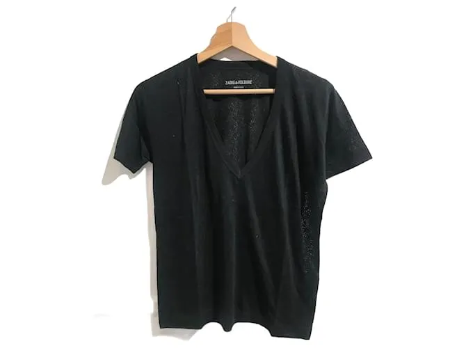 ZADIG & VOLTAIRE Tops Camiseta.Poliéster Internacional S Negro 