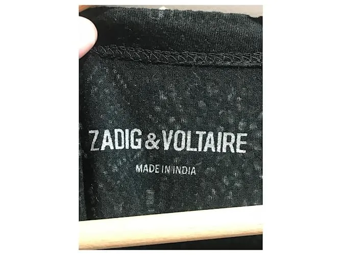 ZADIG & VOLTAIRE Tops Camiseta.Poliéster Internacional S Negro 